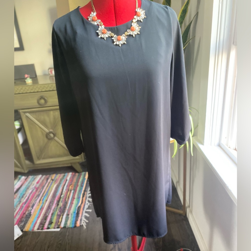Everly black “paper bag” dress, size small